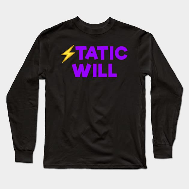 Static will Purple Long Sleeve T-Shirt by Dolta